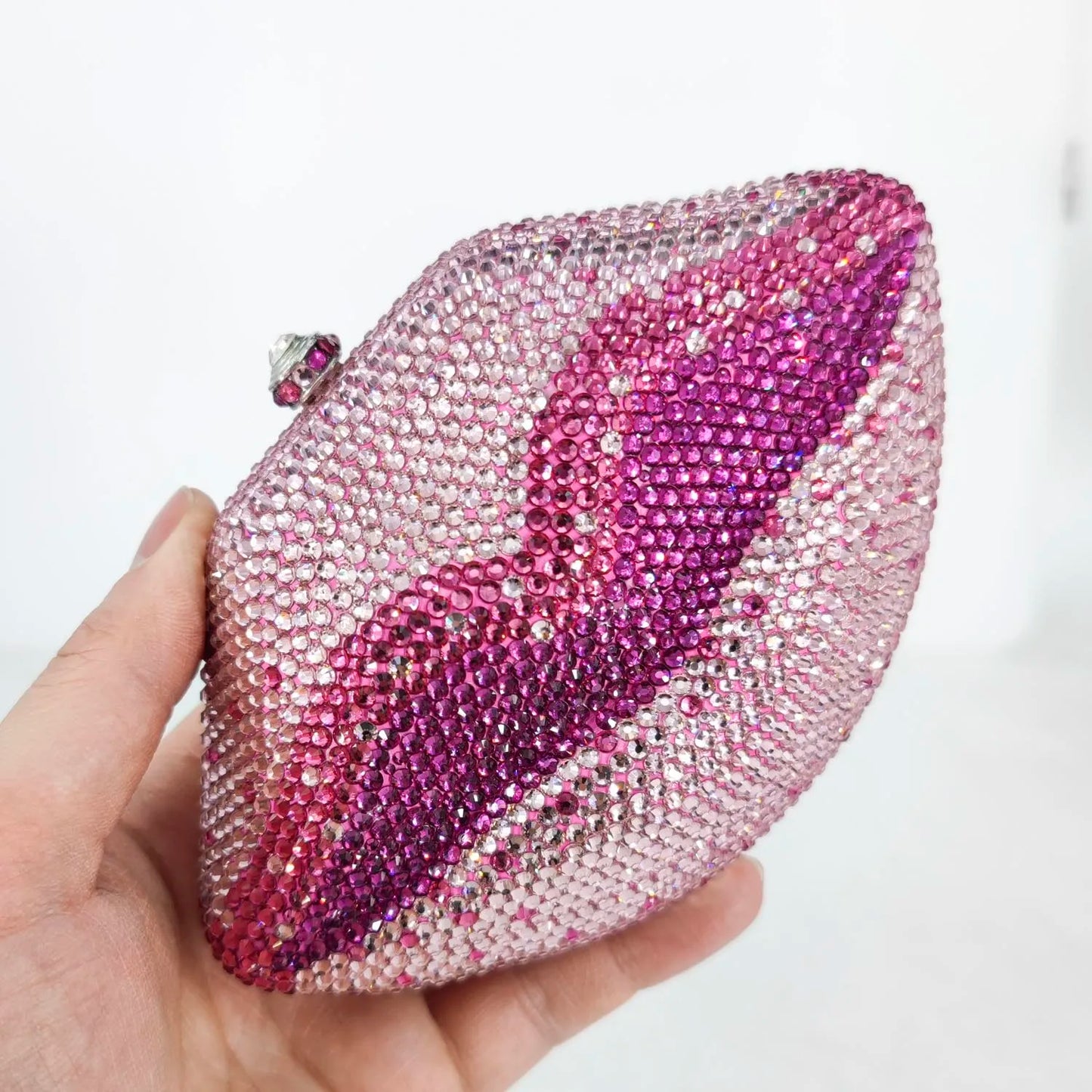 Diamond Crystal Lip Evening Handbag