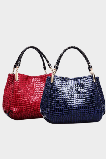 Crocodile Print PU Leather Handbag