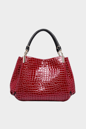 Crocodile Print PU Leather Handbag