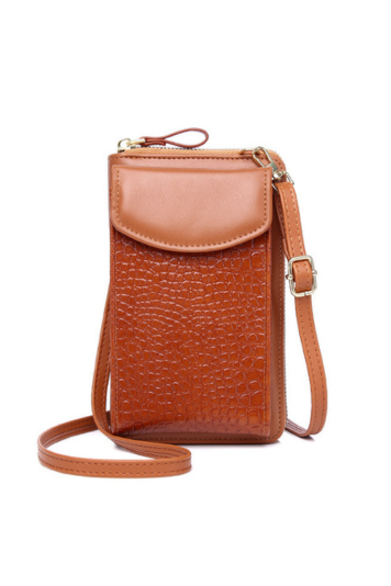 Crocodile Print PU Leather Mobile Phone Bag Handbag