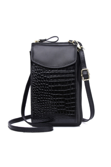 Crocodile Print PU Leather Mobile Phone Bag Handbag