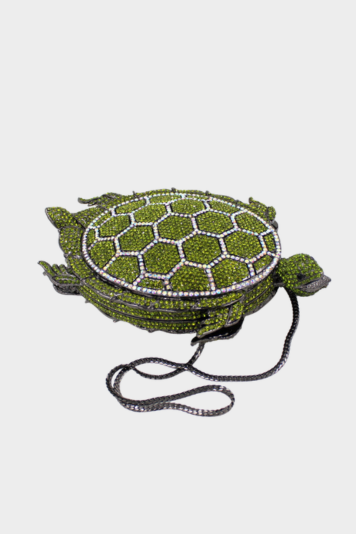 Crystal Green Turtle Crystal Evening Bag