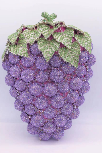 Diamond Crystal Grape Handbag