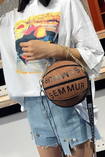 Letter Chain Basketball Bag Handbag