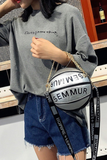 Letter Chain Basketball Bag Handbag