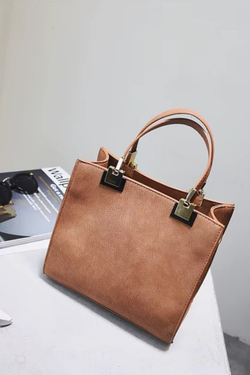 Ornamental PU Suede Leather Square Handbag