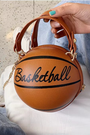 PU Leather Crossbody Basketball Handbag