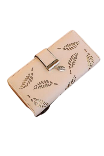 PU Leather Leaf Print Wallet