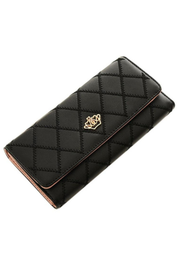 PU Leather Metal Crown Wallet