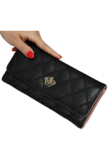 PU Leather Metal Crown Wallet