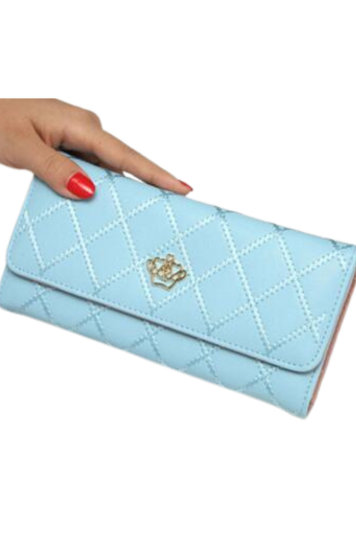 PU Leather Metal Crown Wallet