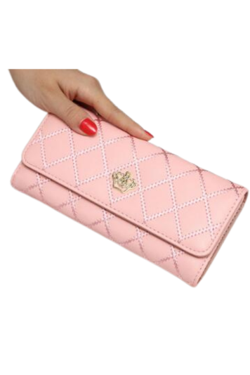 PU Leather Metal Crown Wallet