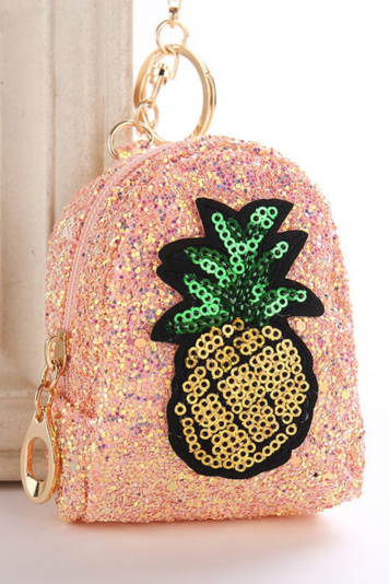 Pineapple Glitter Sequins Key Chain Coin Purse