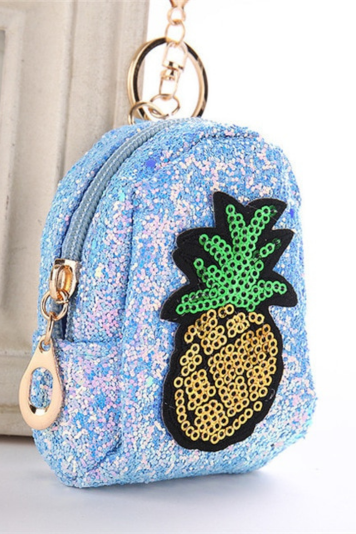 Pineapple Glitter Sequins Key Chain Coin Purse