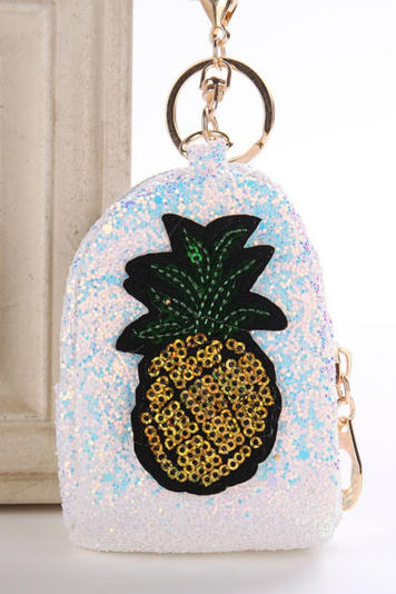 Pineapple Glitter Sequins Key Chain Coin Purse