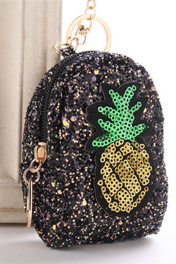 Pineapple Glitter Sequins Key Chain Coin Purse