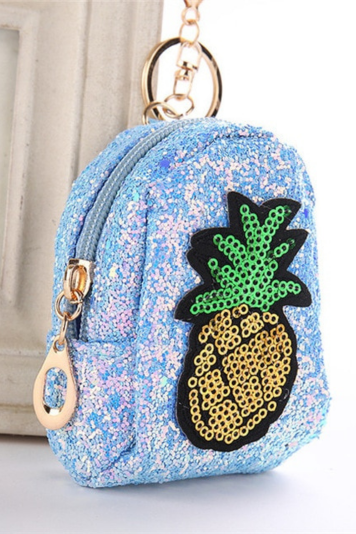 Pineapple Glitter Sequins Key Chain Coin Purse