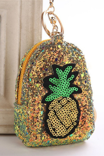 Pineapple Glitter Sequins Key Chain Coin Purse