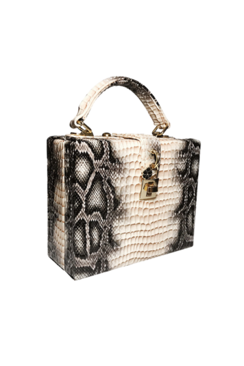 Snake Print Box Handbag