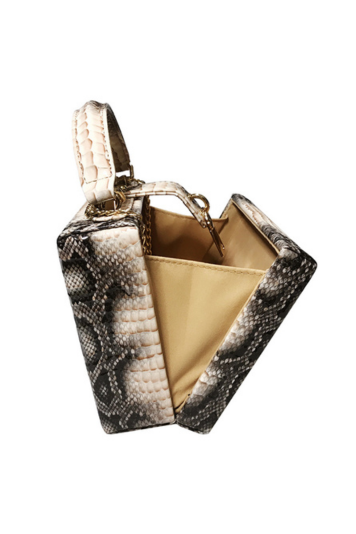 Snake Print Box Handbag