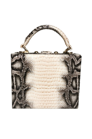 Snake Print Box Handbag