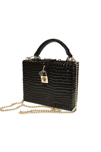 Snake Print Box Handbag