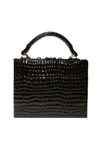 Snake Print Box Handbag