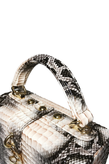 Snake Print Box Handbag