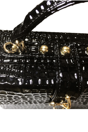 Snake Print Box Handbag